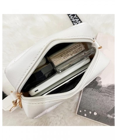 Women's Fashionable Single Shoulder Bag with Zipper ClosureUnique Patterned Strap Suitable for Fashion Enthusiasts White $7.5...