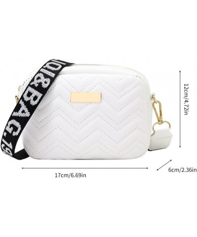 Women's Fashionable Single Shoulder Bag with Zipper ClosureUnique Patterned Strap Suitable for Fashion Enthusiasts White $7.5...