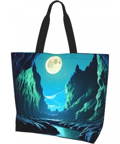 Water Moon Cave Women'S Shoulder Shopping Bag, Suitable For Daily Travel Shopping, Handbag Items Storage $17.57 Shoulder Bags