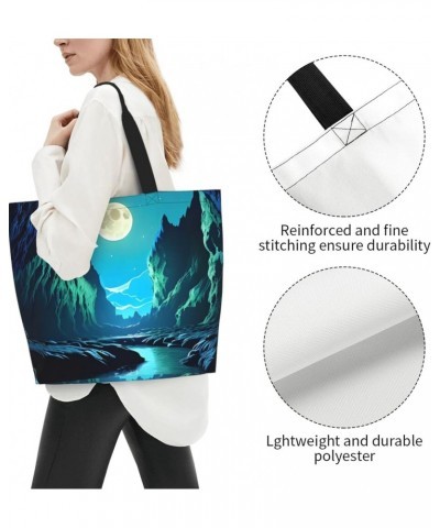 Water Moon Cave Women'S Shoulder Shopping Bag, Suitable For Daily Travel Shopping, Handbag Items Storage $17.57 Shoulder Bags