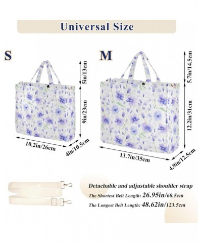 Light Purple Flower Pattern Tote Bag Large Capacity for Women Handbag Corduroy Crossbody Shoulder Bag $10.80 Totes