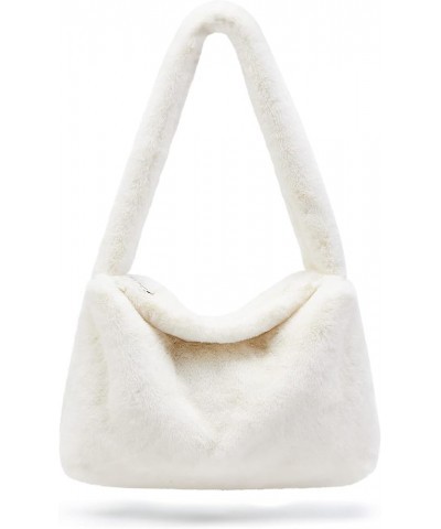 Fluffy Furry Tote Bag Large Fuzzy Bag Cute Plush Bag Zipper Women Girl Faux Fur Shoulder Handbag Purse for Autumn and Winter ...