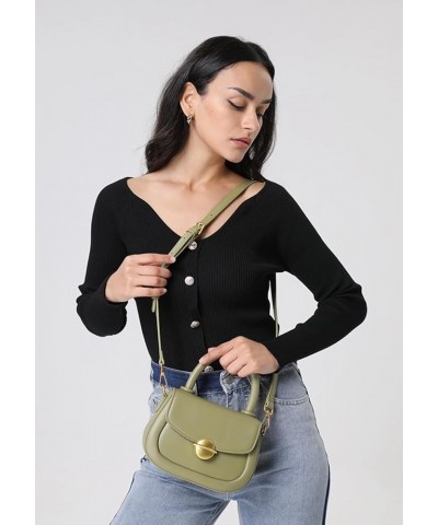 Crossbody Bags for Women Saddle Shoulder Bags PU Leather Clutch Satchel Purse Women's Cross Body Handbag Khaki Khaki $33.24 S...