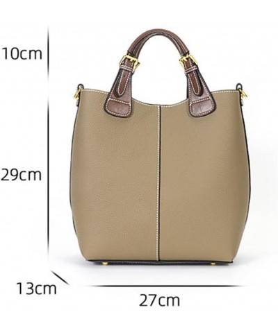 Women's Retro Bucket Bag Large Capacity Tote Leather Handbag Casual Composite Bag (Blue) $36.12 Totes