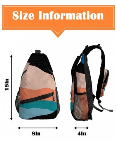 Crossbody Bags for Men Women Waterproof Sling Bag Shoulder Chest Bag Backpack Daypack for Hiking Travel Sports Running Abstra...