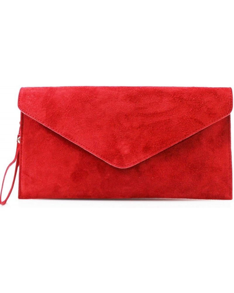 Womens Vera Pella Clutch Bag Ladies Real Leather Shoulder Bag Red $19.78 Shoulder Bags