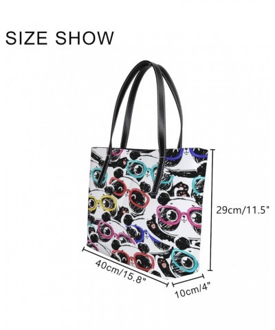 Large Tote Bags Handbags Funny Cartoon Dinosaur Women's Shoulder Bags Casual Shopping Bags Purses Cute Panda Head $23.84 Totes