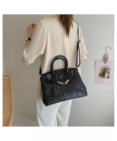 Women's Small Top Handle Satchel with Detachable Strap Ladies Designer Leather Crossbody Bag (A-Blck) C-black $38.24 Totes