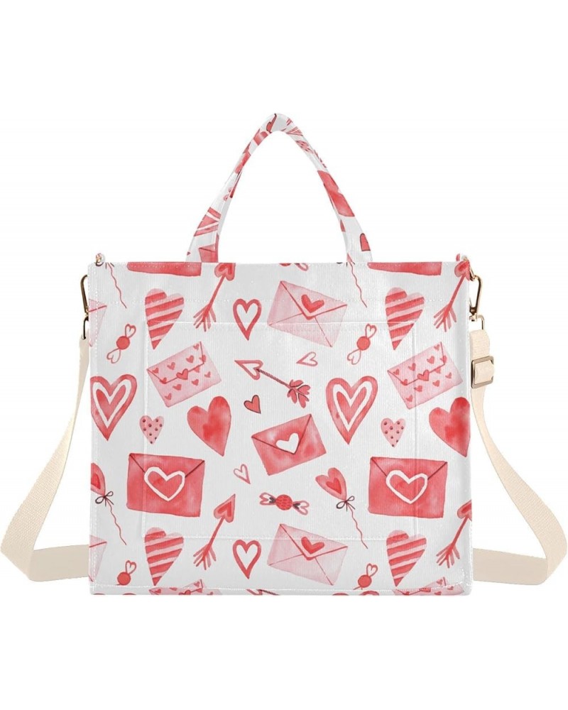 Watercolor Valentine's Day Elements Women's Tote Handbags Top Handle Satchel Shoulder Bag Crossbody Bag M $14.10 Totes