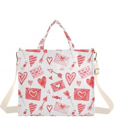 Watercolor Valentine's Day Elements Women's Tote Handbags Top Handle Satchel Shoulder Bag Crossbody Bag M $14.10 Totes