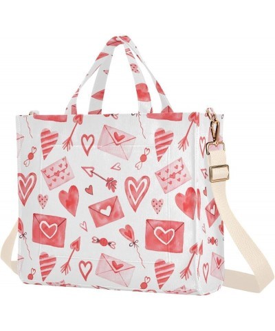 Watercolor Valentine's Day Elements Women's Tote Handbags Top Handle Satchel Shoulder Bag Crossbody Bag M $14.10 Totes