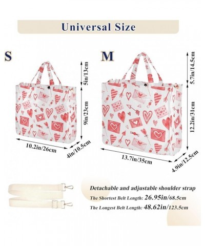 Watercolor Valentine's Day Elements Women's Tote Handbags Top Handle Satchel Shoulder Bag Crossbody Bag M $14.10 Totes