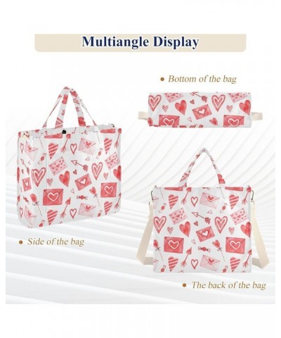 Watercolor Valentine's Day Elements Women's Tote Handbags Top Handle Satchel Shoulder Bag Crossbody Bag M $14.10 Totes