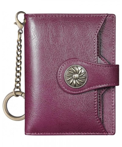 Rfid Wallet Women Leather Bifold Compact Small Wallet for Women (Black) Purple $8.24 Wallets