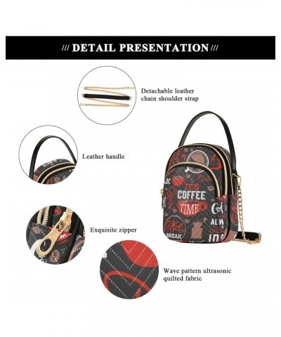 Balck Coffee Beans Crossbody Bags for Women Small Shoulder Bag Chain Purse Hand Bag for Work Gifts Travel $15.33 Shoulder Bags