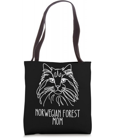 Line Art Best Cat Mom Women - Norwegian Forest Cat Tote Bag $10.75 Totes