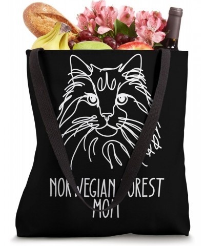 Line Art Best Cat Mom Women - Norwegian Forest Cat Tote Bag $10.75 Totes