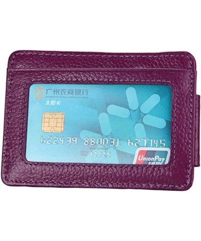 RFID Blocking Slim Money Clip Genuine Leather Minimalist Front Pocket Wallet for Men Women Purple $8.69 Wallets