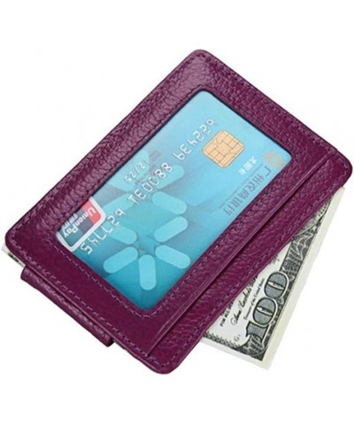 RFID Blocking Slim Money Clip Genuine Leather Minimalist Front Pocket Wallet for Men Women Purple $8.69 Wallets