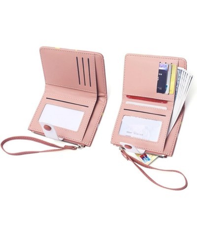 PU Leather Zip Around Wallet Clutch RFID Blocking Zipper Purse Cards Notes Coins Wallet Buckle Wallet (Color : Pink) Pink $10...