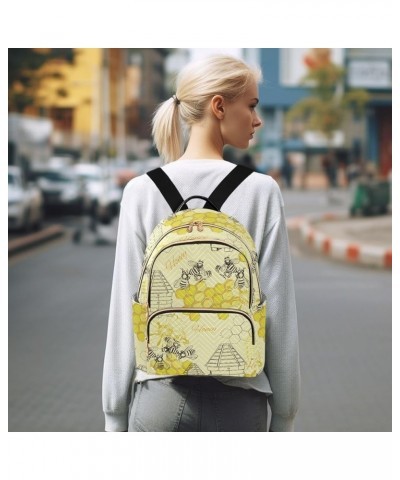 Travel Backpack Purse for Women Fashion Anti-theft Work Casual Bee Honey Animal Daypack Shoulder Bag Medium Size Medium $16.6...