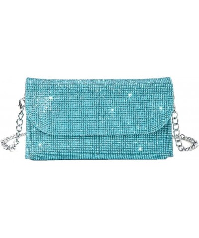 Women Wristlets Rhinestone Evening Clutch Bags Fashion Purse Wedding Party Prom Handbags Blue 1 $15.94 Evening Bags