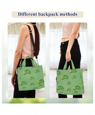 Exotic Chameleons Green Floral Corduroy Tote Bag&Satchel Handbag for Work Beach Gym Shopping Grocery Multi $15.39 Totes