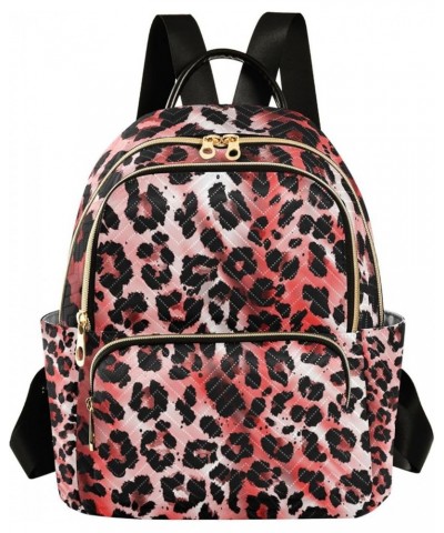 Women Backpack Wild Africa Leopard Red Black Anti-Theft Travel Backpack with Luggage Belt Durable Lightweight Handbag Lady Pu...