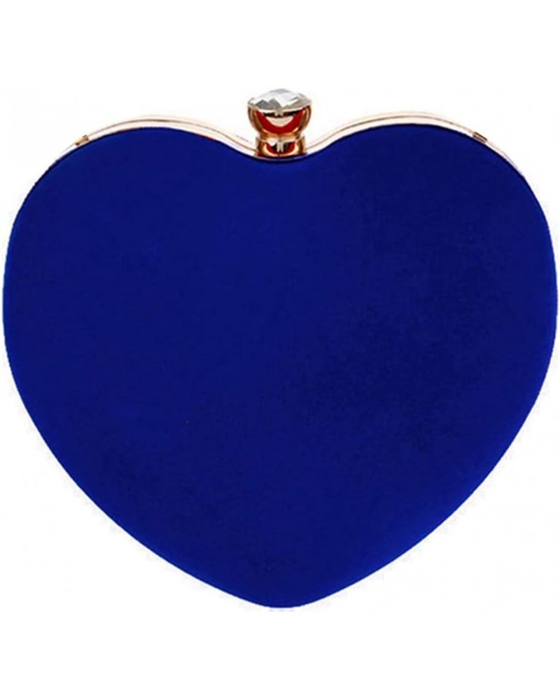 Adela Clutch Purses Heart Shape for Women Evening Bag Chain Crossbody Shoulder Clutch Diamante-blue $11.29 Evening Bags