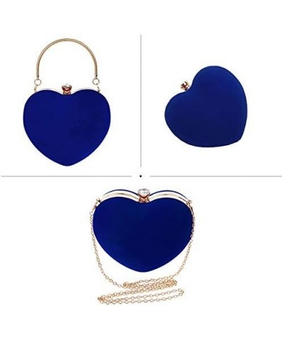 Adela Clutch Purses Heart Shape for Women Evening Bag Chain Crossbody Shoulder Clutch Diamante-blue $11.29 Evening Bags