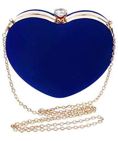 Adela Clutch Purses Heart Shape for Women Evening Bag Chain Crossbody Shoulder Clutch Diamante-blue $11.29 Evening Bags