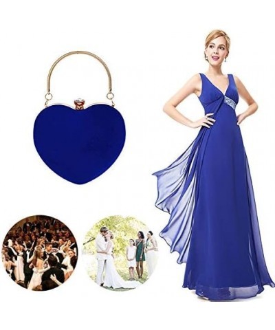 Adela Clutch Purses Heart Shape for Women Evening Bag Chain Crossbody Shoulder Clutch Diamante-blue $11.29 Evening Bags