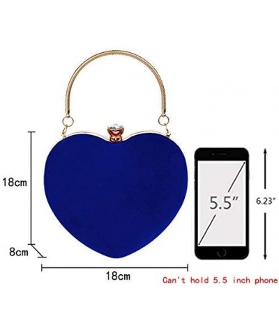 Adela Clutch Purses Heart Shape for Women Evening Bag Chain Crossbody Shoulder Clutch Diamante-blue $11.29 Evening Bags