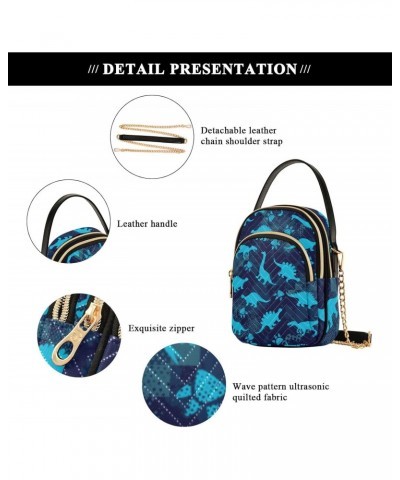 Cell Phone Purse Dino Blue Paw Crossbody Handbag Durable Shoulder Bag Sturdy Travel Pouch Compact Chic Bag for Women Everyday...