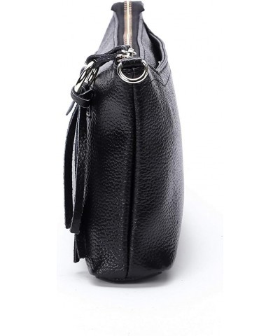 Women's Crossbody Bag Leather Wristlet, Clutch Purse with Tassel, Dark Blue, Large $9.98 Crossbody Bags