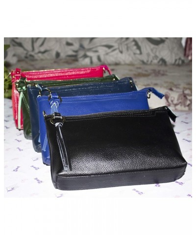 Women's Crossbody Bag Leather Wristlet, Clutch Purse with Tassel, Dark Blue, Large $9.98 Crossbody Bags