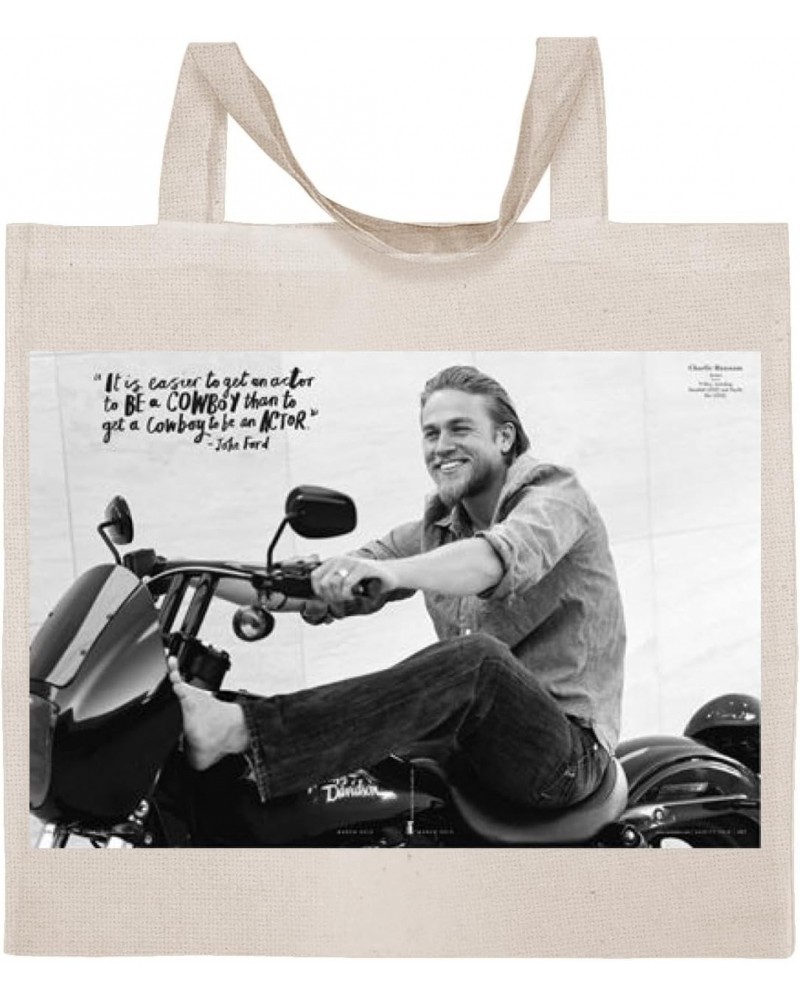 Charlie Hunnam - Cotton Photo Canvas Grocery Tote Bag IDPP281030 $15.25 Totes