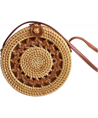 Rattan Bag Handmade Woven Oblique Cross -Mini Bag Retro Literary Handmade Hand -Woven Shoulder Skin Buckle Bag (Color : 14, S...