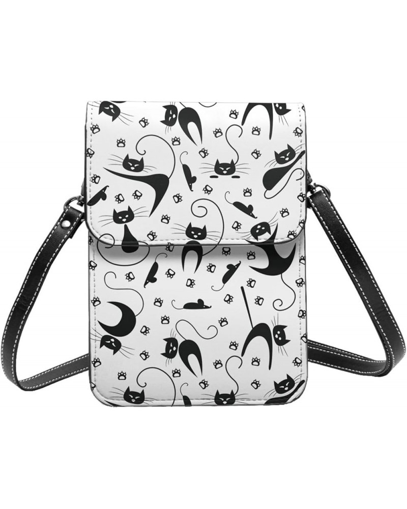 Womens Crossbody Bags Abstract Geometric Pattern Phone Bag Wallet Purses Adjustable Strap Cute Cats Pattern (12) $19.77 Cross...