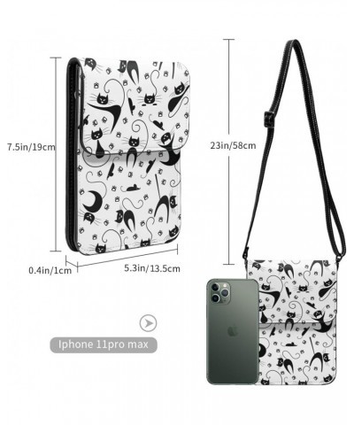 Womens Crossbody Bags Abstract Geometric Pattern Phone Bag Wallet Purses Adjustable Strap Cute Cats Pattern (12) $19.77 Cross...