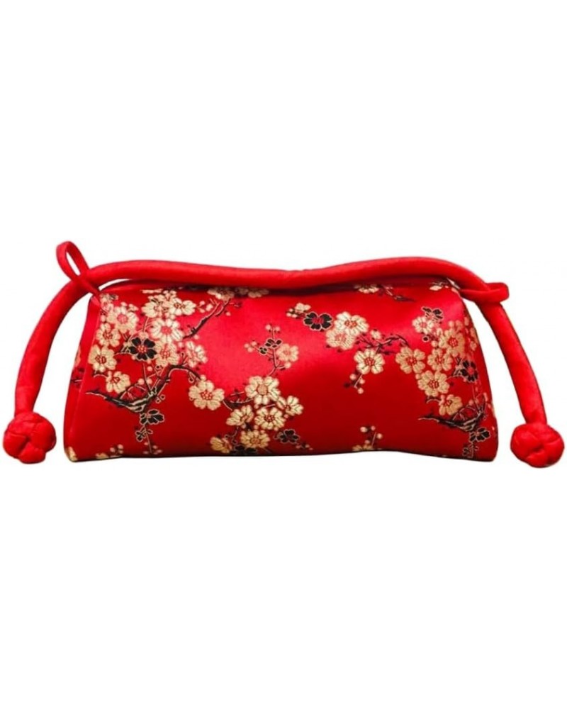 Silk Bag Women Handbag Japanese Hand Embroidery Totes Cheongsam Female Cosplay Bags Clutch Boho Purses for Women Red Flower 1...