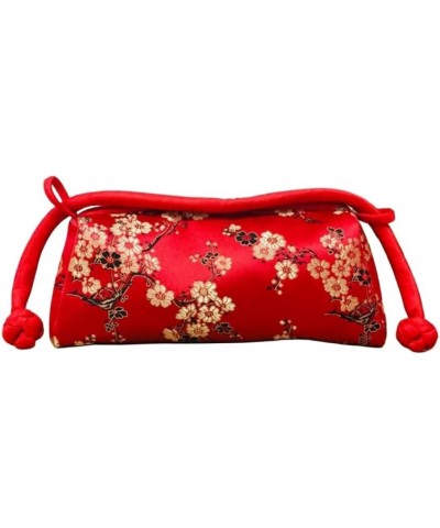 Silk Bag Women Handbag Japanese Hand Embroidery Totes Cheongsam Female Cosplay Bags Clutch Boho Purses for Women Red Flower 1...