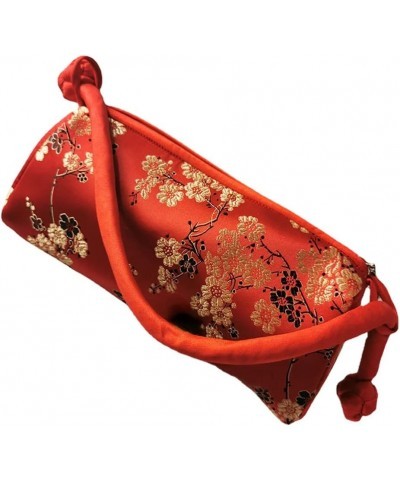 Silk Bag Women Handbag Japanese Hand Embroidery Totes Cheongsam Female Cosplay Bags Clutch Boho Purses for Women Red Flower 1...