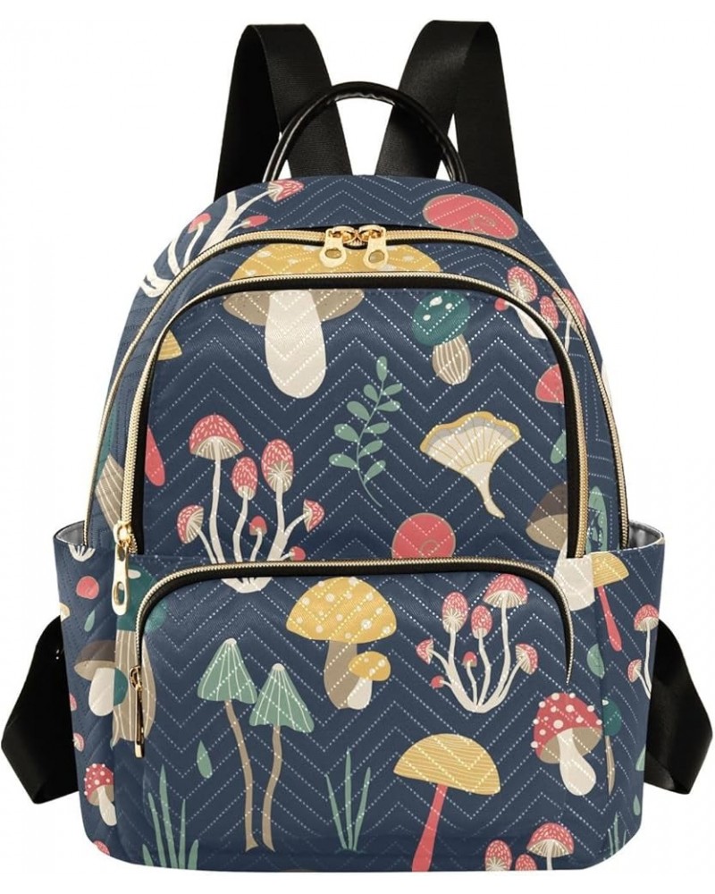 Botanic Women Backpack Mushroom Fungus Summer Anti-Theft Travel Backpack with Luggage Belt Lightweight Handbag Lady Purse Roo...