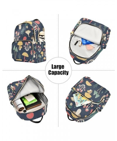 Botanic Women Backpack Mushroom Fungus Summer Anti-Theft Travel Backpack with Luggage Belt Lightweight Handbag Lady Purse Roo...