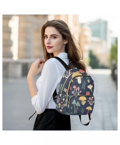 Botanic Women Backpack Mushroom Fungus Summer Anti-Theft Travel Backpack with Luggage Belt Lightweight Handbag Lady Purse Roo...