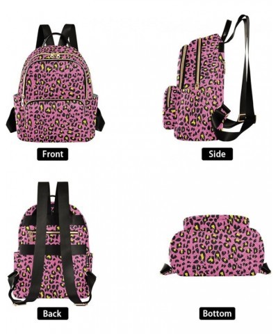 Yellow Leopard Women Backpack Purse Shoulder Bag Color Medium $19.46 Backpacks