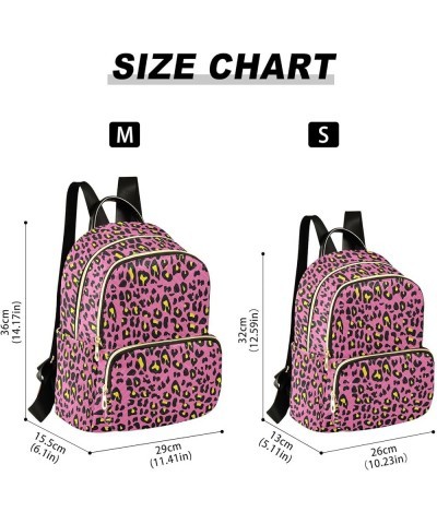 Yellow Leopard Women Backpack Purse Shoulder Bag Color Medium $19.46 Backpacks