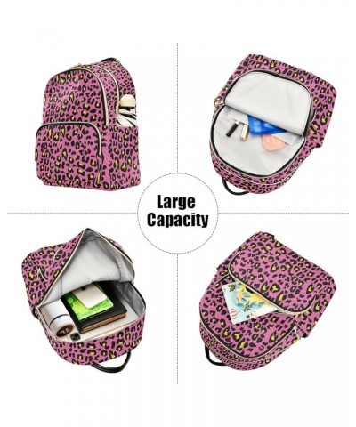 Yellow Leopard Women Backpack Purse Shoulder Bag Color Medium $19.46 Backpacks