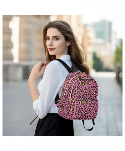 Yellow Leopard Women Backpack Purse Shoulder Bag Color Medium $19.46 Backpacks